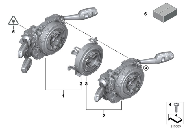 2009 BMW 328i xDrive Switch Cluster Steering Column Diagram