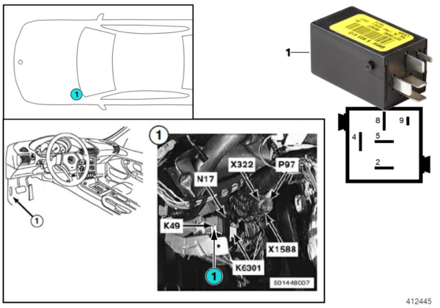 2002 BMW Z3 M Relay, Rear Fog Light Diagram