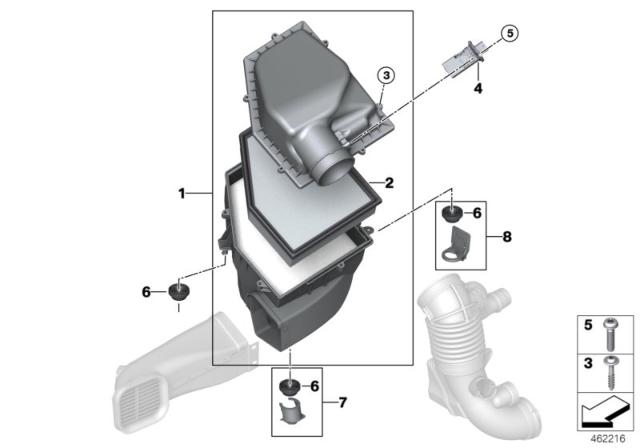 2020 BMW X5 Intake Silencer / Filter Cartridge Diagram