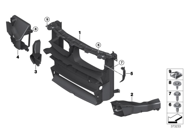 2018 BMW X6 M Air Duct Displaced Radiator Right Diagram for 51748056320