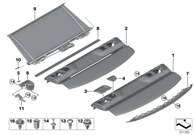 2016 BMW M4 Rear Window Shelf Diagram