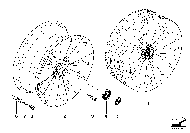 2002 BMW 745Li BMW LA Wheel, Double Spoke Diagram 2