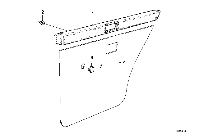 1988 BMW 528e Door Lining Upper Diagram 2