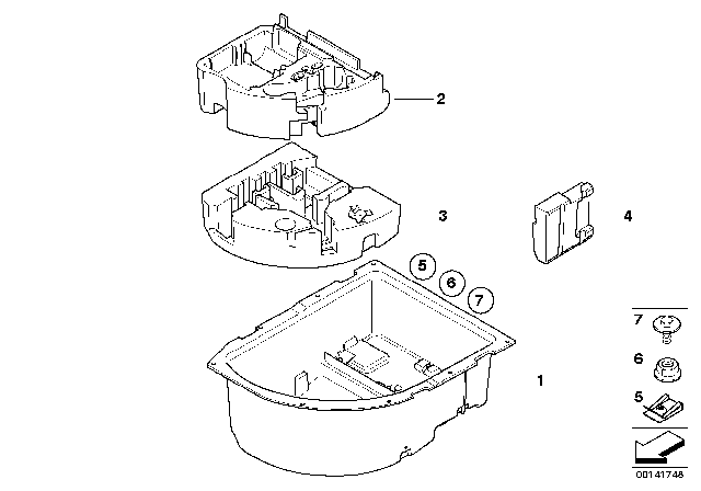 2006 BMW M5 Multifunctional Pan, Trunk Diagram for 51717896105