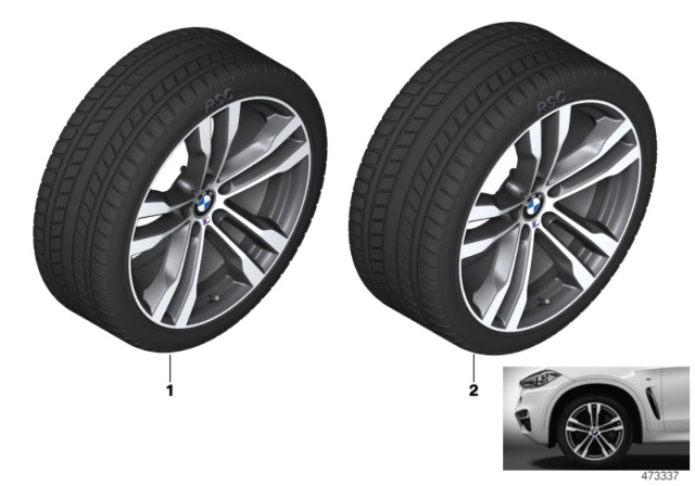 2015 BMW X5 xDrive50i(F15) Winter Wheel With Tire M Double Spoke Diagram 2