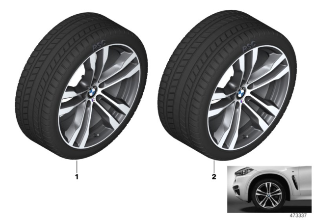 2016 BMW X5 Winter Wheel With Tire M Double Spoke Diagram 2