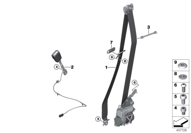 2017 BMW 750i Lower Strap, Front Diagram for 72117359090