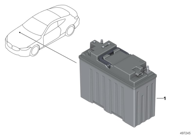 2020 BMW 840i Convertible(G14) 12V Lithium Dual Storage System Diagram