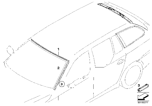 2010 BMW 535i xDrive Glazing, Mounting Parts Diagram