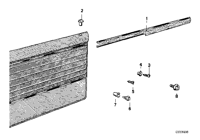 1980 BMW 528i Fine Wood Trim Diagram