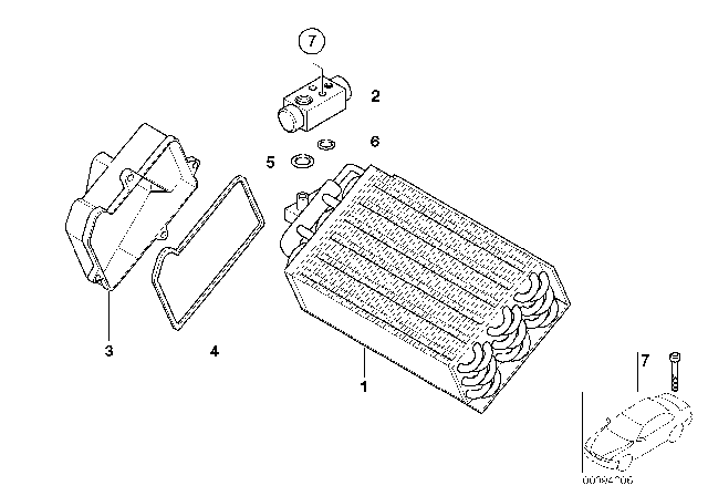 2002 BMW Z8 Evaporator Diagram for 64116911692