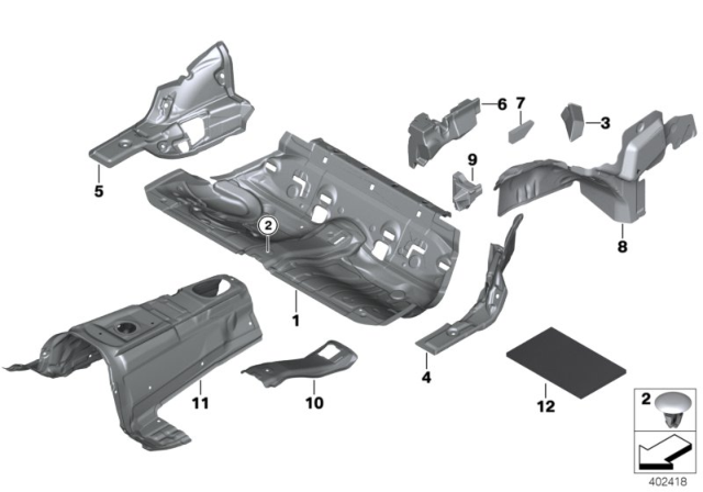 2015 BMW M4 Sound Insulation Floor Rear Diagram for 51487284978