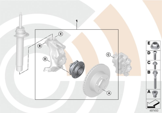 2019 BMW X6 Repair Kit, Wheel Bearing, Front Diagram