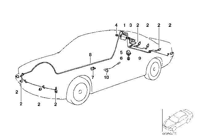 2002 BMW 525i Adapter Wire Pdc Diagram for 61128376876