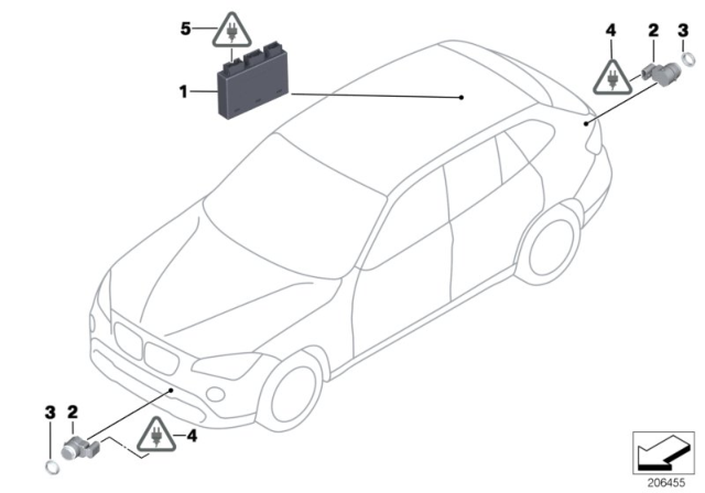 2014 BMW X1 Painted Ultrasonic Transducer Diagram for 66202180146