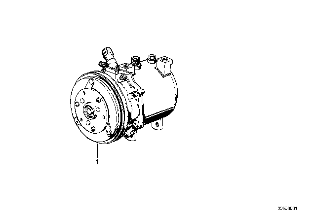 1995 BMW 530i Air Conditioning Compressor Diagram for 64528390743