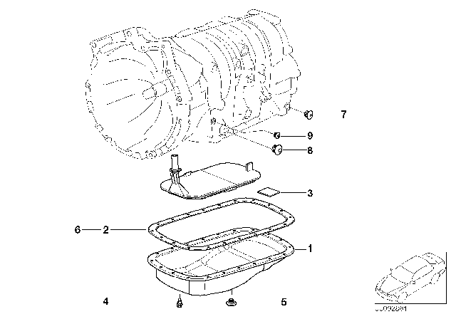 2003 BMW X5 Oil Filter Set Diagram for 24117557069