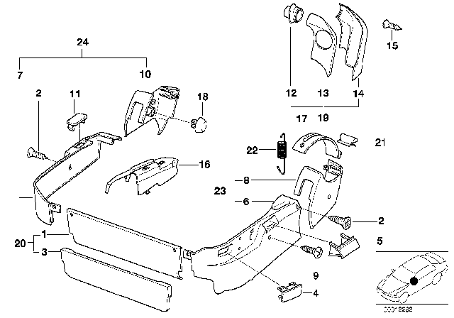1997 BMW 850Ci Seat Front Seat Coverings Diagram