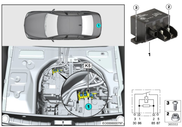 2012 BMW M6 Relay, Electric Fan Motor Diagram