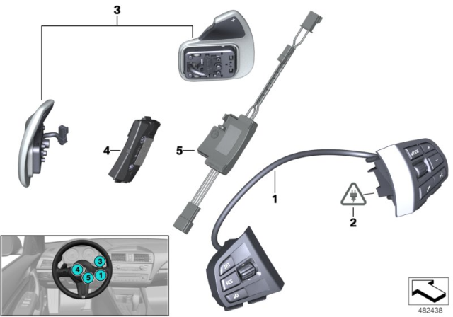 2017 BMW X3 Steering Wheel Electronics Control Unit Diagram for 61319218379