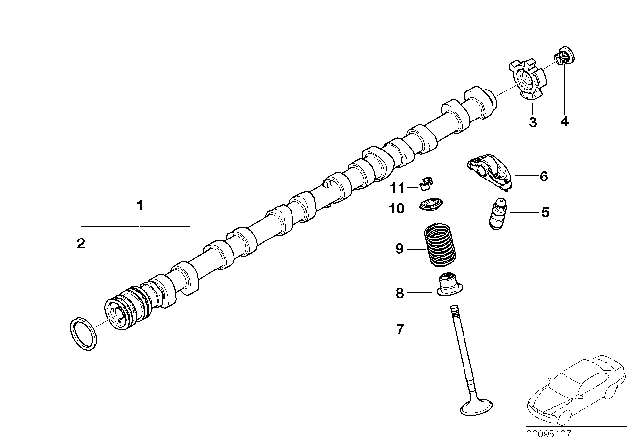 2008 BMW 760Li Outlet Camshaft Diagram for 11317511058