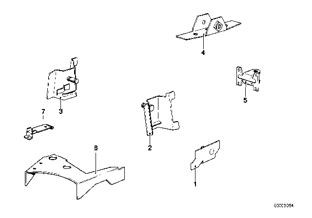 1982 BMW 733i Front Body Bracket Diagram 1