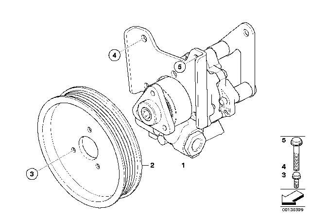 2004 BMW X3 Power Steering Pump Diagram for 32413404615