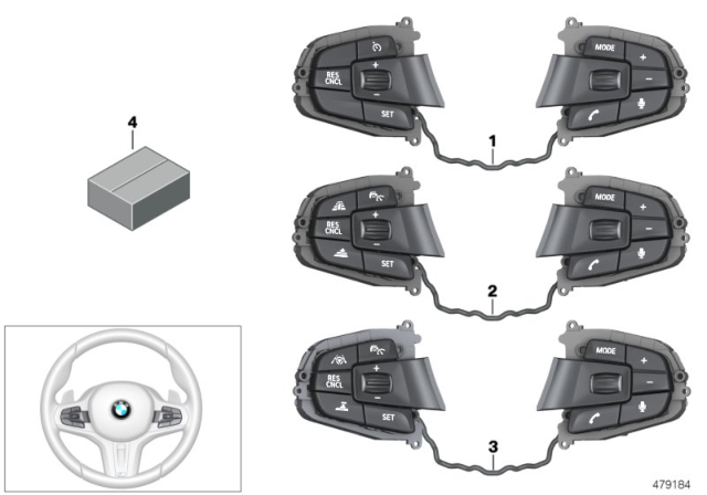 2019 BMW 530i Switch For Steering Wheel Diagram 1