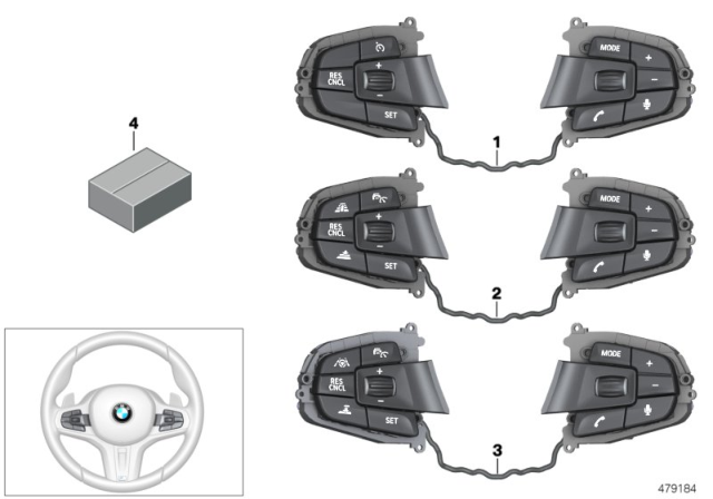 2018 BMW 540i xDrive SWITCH, MULTIFUNCT. STEERING Diagram for 61318053151