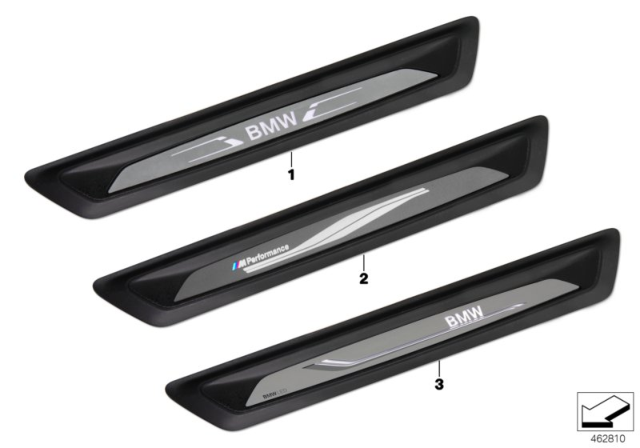 2016 BMW 328i Illuminated Door Sill Strip Diagram