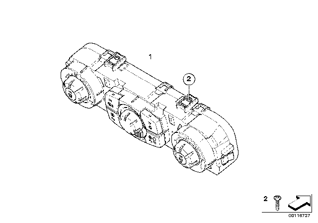 2003 BMW Z4 Automatic Air Conditioning Control Diagram for 64116949563