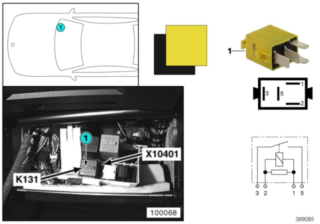 2001 BMW 740iL Relay, Boarding Light Diagram