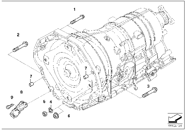 2007 BMW 750Li Gearbox Mounting Diagram