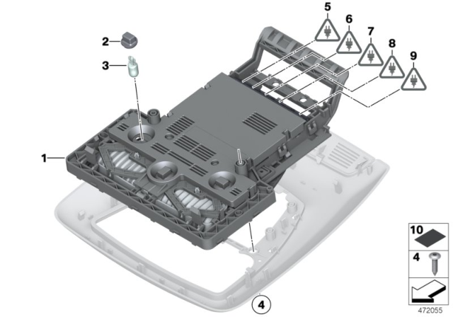 2015 BMW 535d Switch Cluster, Roof Diagram 4