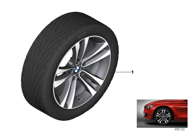 2016 BMW 328i BMW LA Wheel, Double Spoke Diagram 2