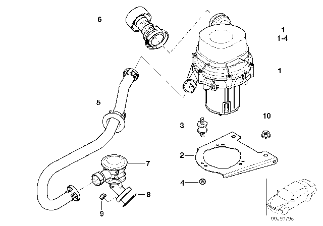 2002 BMW Z3 M Suction Hose Diagram for 11721433548