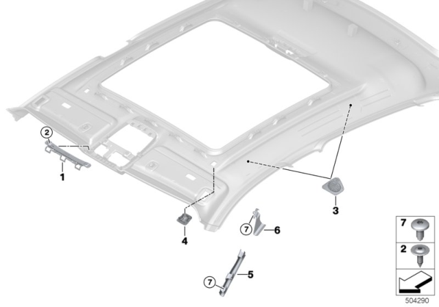 2020 BMW X6 DEFORMATION ELEM., ROOFLINER Diagram for 51447457160