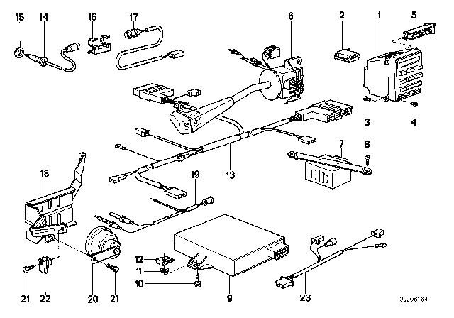 1986 BMW 735i Dip-Dim Control Turn Signal Switch Diagram for 61311374802