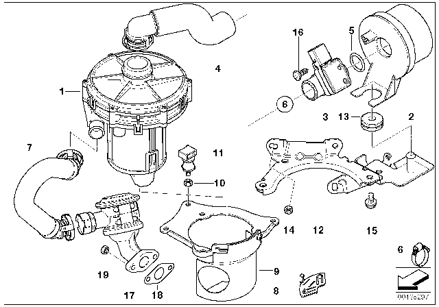 2001 BMW 325xi Emission Control - Air Pump Diagram 2