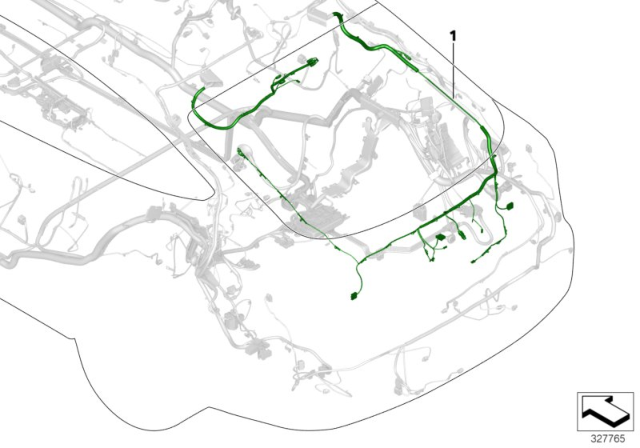 2019 BMW 340i GT xDrive Wiring Harness, Tailgate Diagram