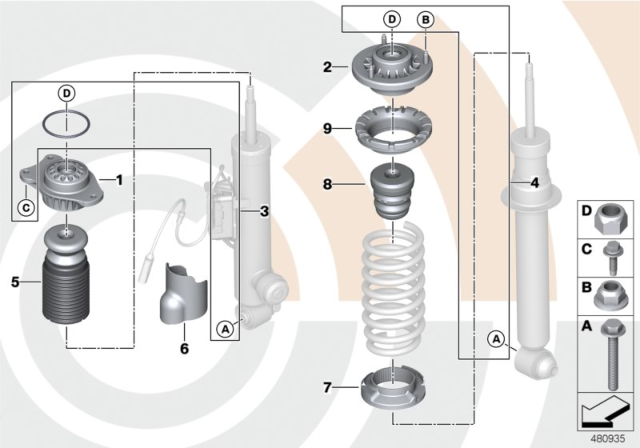 2014 BMW 640i xDrive Installation Kit Support Bearing Diagram