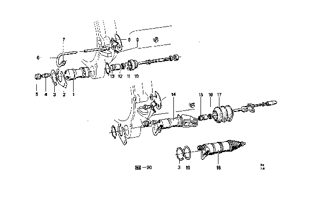 1969 BMW 2000 Repair Kit Output Cylinder Clutch Diagram for 21521103198