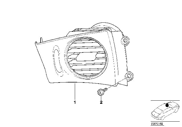 2002 BMW Z8 Fresh Air Grille, Right Diagram for 64226902476