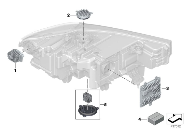 2020 BMW X7 Single Parts, Headlight Diagram