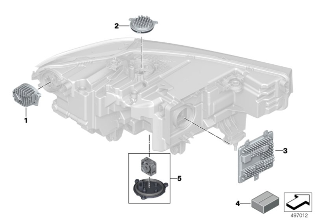 2019 BMW X7 LED MOD.TURN SIG./DAYTI.RUN. Diagram for 63119466178