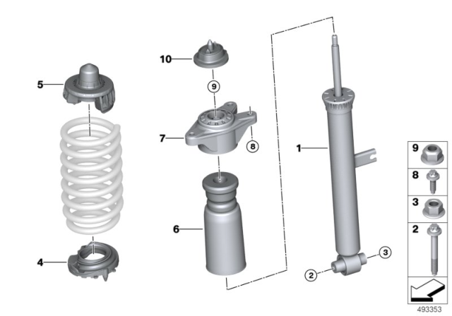 2020 BMW Z4 Rear Spring Strut Mounting Parts Diagram