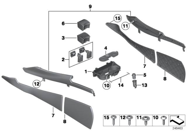 2012 BMW 550i GT TRIM PANEL, CENTER CONSOLE Diagram for 51169187520