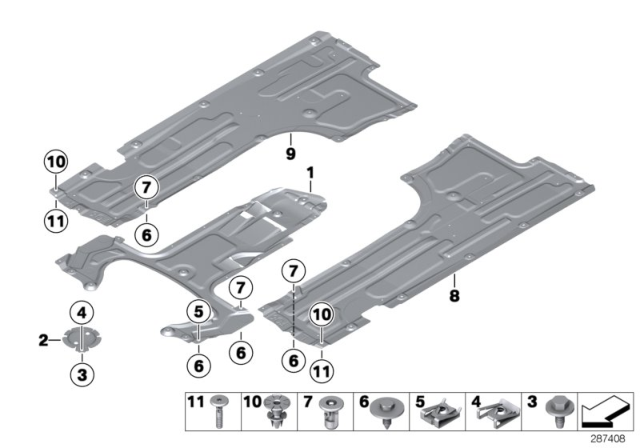 2013 BMW 650i xDrive Gran Coupe Underbody Paneling Diagram