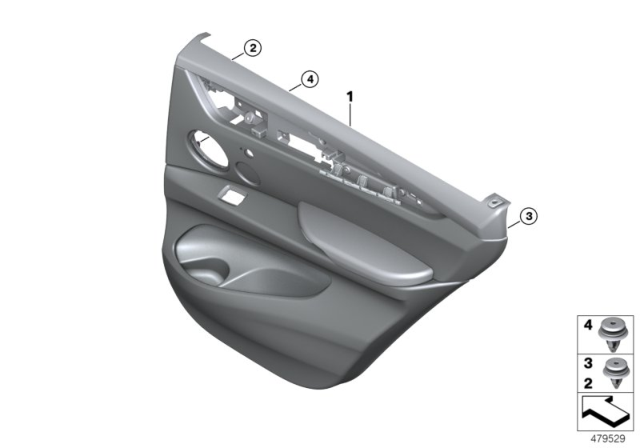 2017 BMW X6 Door Trim, Rear Diagram 1