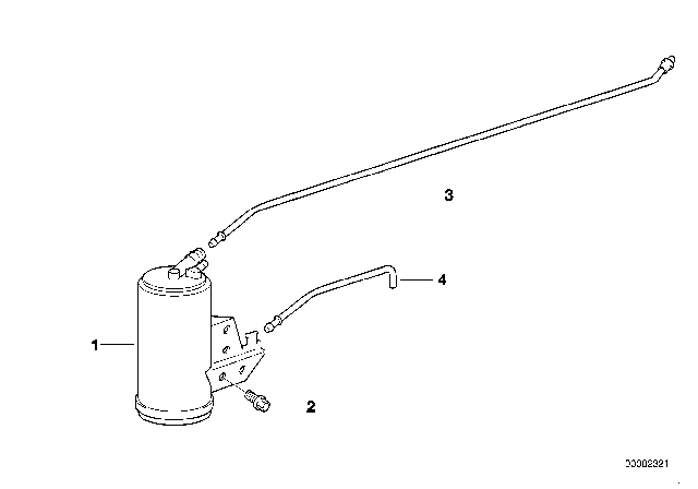 1995 BMW 318ti Activated Charcoal Filter / Tubing Diagram